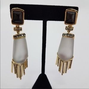 Alexis Bittar Lucite Pave Crystal Fringe Drop